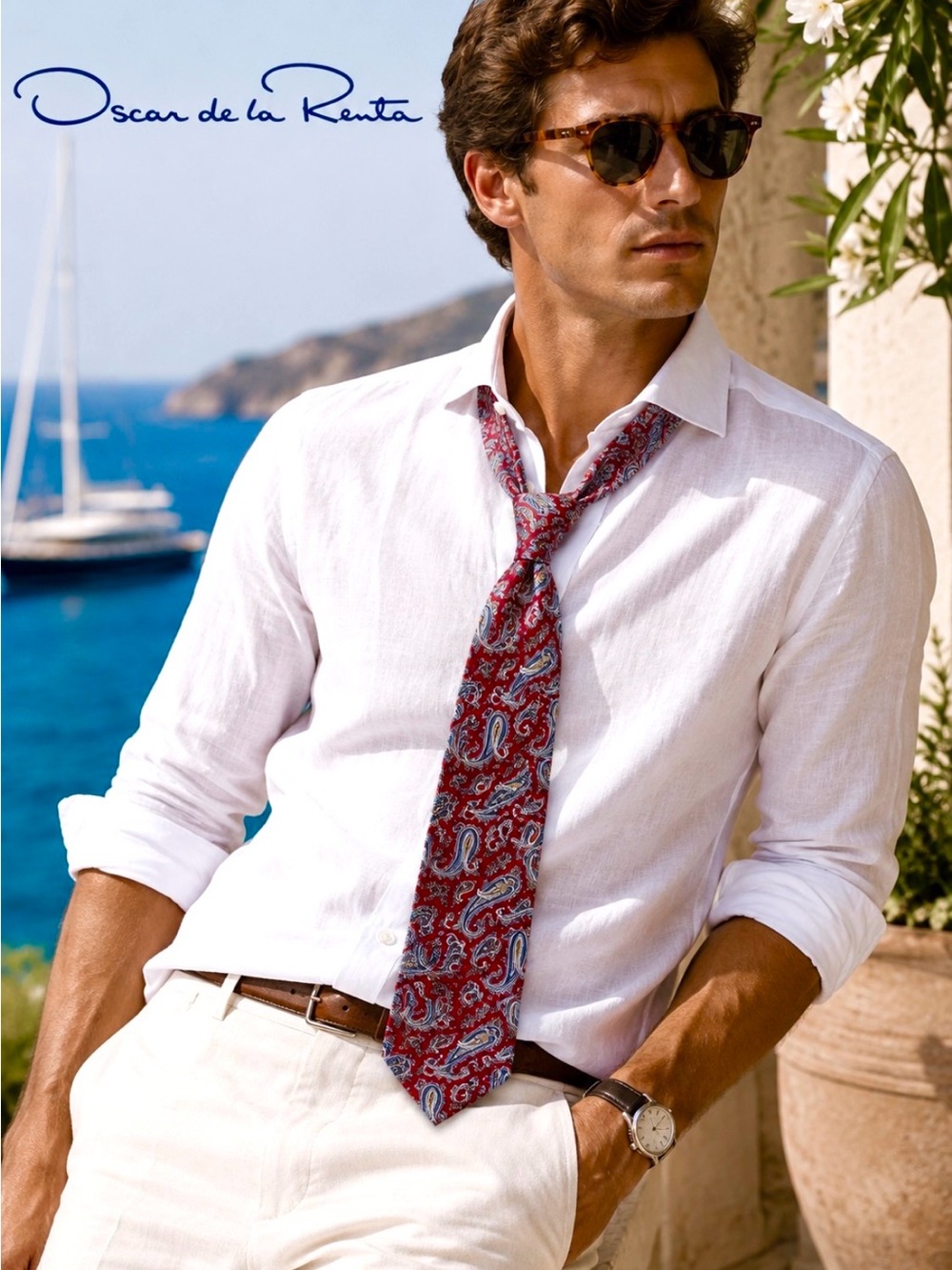 OSCAR DE LA RENTA Handsome Paisley Men’s Silk Tie